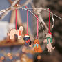 Set Of Four Cockapoo Dog Christmas Tree Decorations, thumbnail 1 of 2