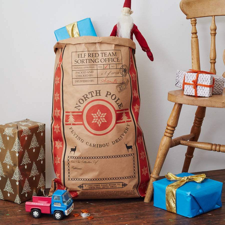 pair of kraft paper christmas sacks by betsy benn | notonthehighstreet.com