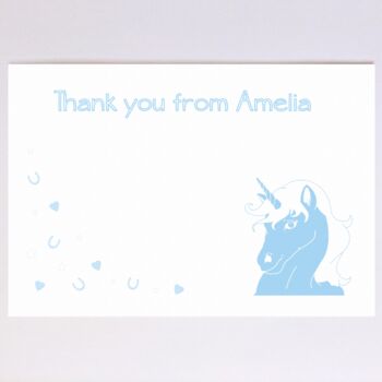 Personalised Unicorn Thank You Note Card Set, 3 of 7