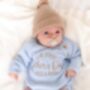 Our First Father's Day Embroidered Personalised New Baby Romper Three Colours Available, thumbnail 3 of 7