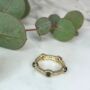 Smoky Quartz Gemstone 18k Gold Plated Stacking Ring, thumbnail 1 of 6