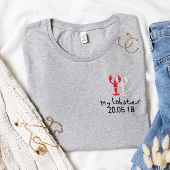 Personalised Embroidered 'My Lobster' T Shirt, 3 of 4
