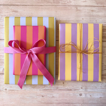 Luxury Bright Stripes Birthday Wrapping Paper, 8 of 11