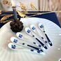 Set Of Six China Delftware Tea Spoons, thumbnail 1 of 6
