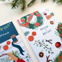 Pack Of Six Wreath Making Illustrated Christmas Cards, thumbnail 2 of 4