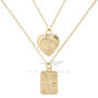 Chunky 14 K Gold Plated Silver Heart Love Necklace Set, thumbnail 2 of 8