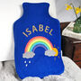 Rainbow Personalised Hot Water Bottle Cover, thumbnail 1 of 2