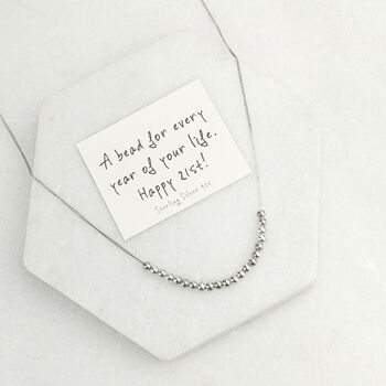 Sterling Silver 21 Beads 21st Birthday Necklace, 4 of 7