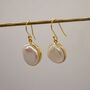 Gold Plated Sterling Silver Pearl Earrings, thumbnail 7 of 8