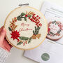 “Merry Christmas” Wreath With Festive Foliage Beginner Embroidery Kit, Hand Embroidery, thumbnail 5 of 5