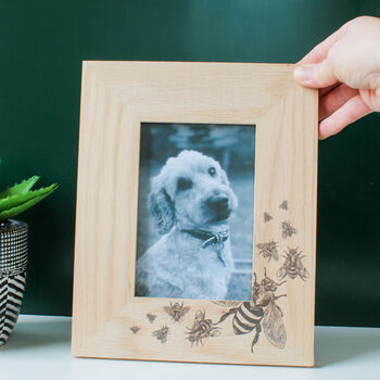 Oak Photo Frame With Bee Design, 4 of 5