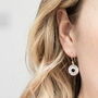Sterling Silver Gemstone Sun Disc Dangly Earrings, thumbnail 4 of 9