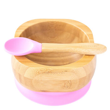 Bamboo Bowl And Spoon Set Pink, 3 of 7