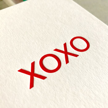 'Xoxo' Letterpress Card, 2 of 2