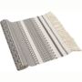 White Grey Cotton Runner Rug With Tassel, thumbnail 2 of 9