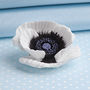Hand Painted Large White Peace Poppy Brooch, thumbnail 1 of 3