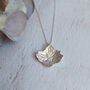 Hydrangea Pressed Flower Necklace Sterling Silver, thumbnail 1 of 10