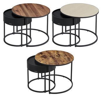 Coffee Tables Set Round Nesting Side Tables, 6 of 6