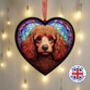 Poodle Stained Glass Effect Heart Suncatcher, thumbnail 7 of 7