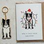 Collie Dog Wooden Keyring With Optional Christmas Card, thumbnail 2 of 9