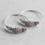 Small Silver Botanical Hoop Earrings, thumbnail 2 of 9