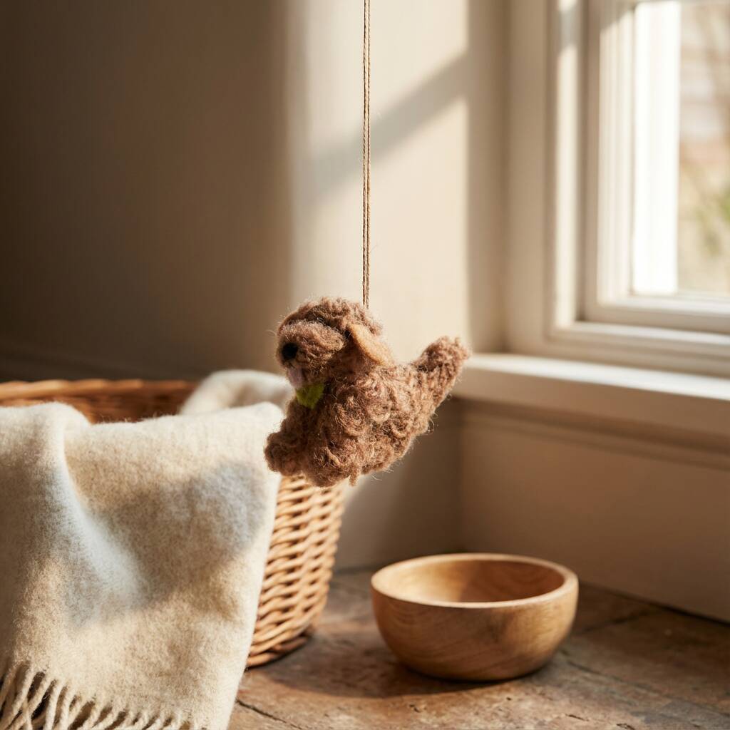 Handmade Felt Cassie The Cockapoo Dog Decoration, 1 of 3