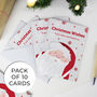 Personalised Pack Of 10 Christmas Cards Santa Design, thumbnail 2 of 6
