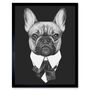 Bow Tie French Bulldog Framed Wall Art Print, thumbnail 1 of 3