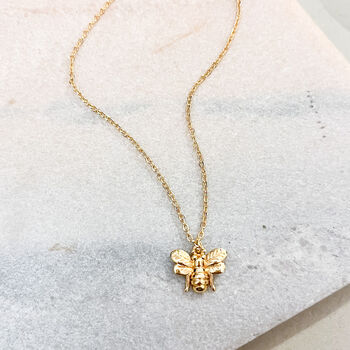 Dainty Honey Bee Pendant Necklace, 2 of 2