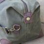 Waxed And Leather Holdall With Shoulder Strap, thumbnail 3 of 5