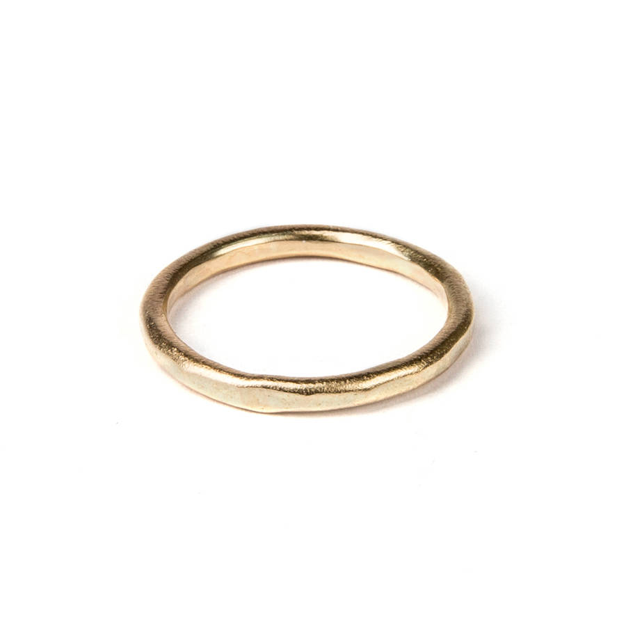 9ct yellow gold 2mm round wedding band by tamara gomez ...