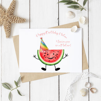 Personalised You're One In A Melon Birthday Card, 2 of 2