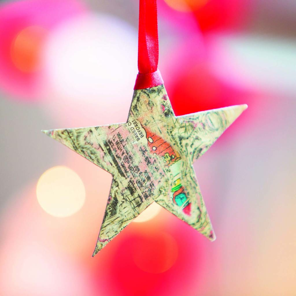 Handmade Star Christmas Tree Decoration By Hannah Lane Paper & Wood