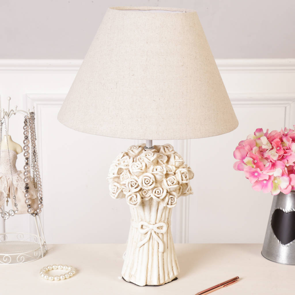 Blossoming Bouquet French Cream Table Lamp By Dibor
