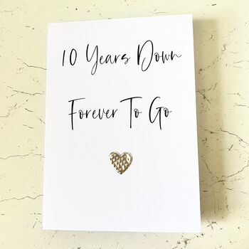 10 Years Down Tin Anniversary Card, 2 of 4