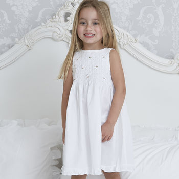 Flower Girl's Personalised Cotton Dress, 3 of 6
