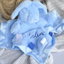 Personalised Blue Bunny Comforter For Baby, thumbnail 1 of 6