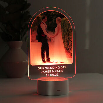 Personalised Mr And Mrs Photo Frame LED, 7 of 8