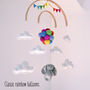 Bunny Flying With Rainbow Balloons Nursery Mobile, thumbnail 5 of 11