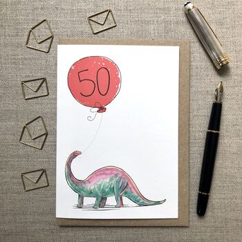 Personalised Brontosaurus Birthday Card, 2 of 5