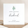 Husband First Married Christmas Card: Mistletoe And Pink Heart Design, thumbnail 4 of 6