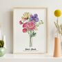 Personalised Birth Flower Mum's Bunch Print, thumbnail 5 of 10