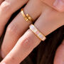 Chunky Striped Enamel Ring 18k Gold, thumbnail 2 of 9
