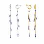Tanzanite Hoop Drop Earrings In Sterling Silver Or Gold Vermeil, thumbnail 2 of 11
