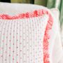 Handmade Quilted Block Print Spotty Cushion, thumbnail 4 of 5