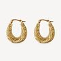 18 K Gold Plated Vintage Inspired Portobello Mini Hoop, thumbnail 1 of 10