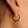 Filigree Boho Small Gold Hoops, thumbnail 2 of 7