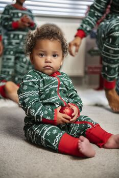 Christmas Pyjamas Family Matching Green, 3 of 11