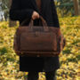Genuine Leather Weekend Bag With Leather Straps Detail, thumbnail 2 of 12