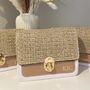 Personalised Amelia Straw Chain Brown Cross Body Bag, thumbnail 1 of 8